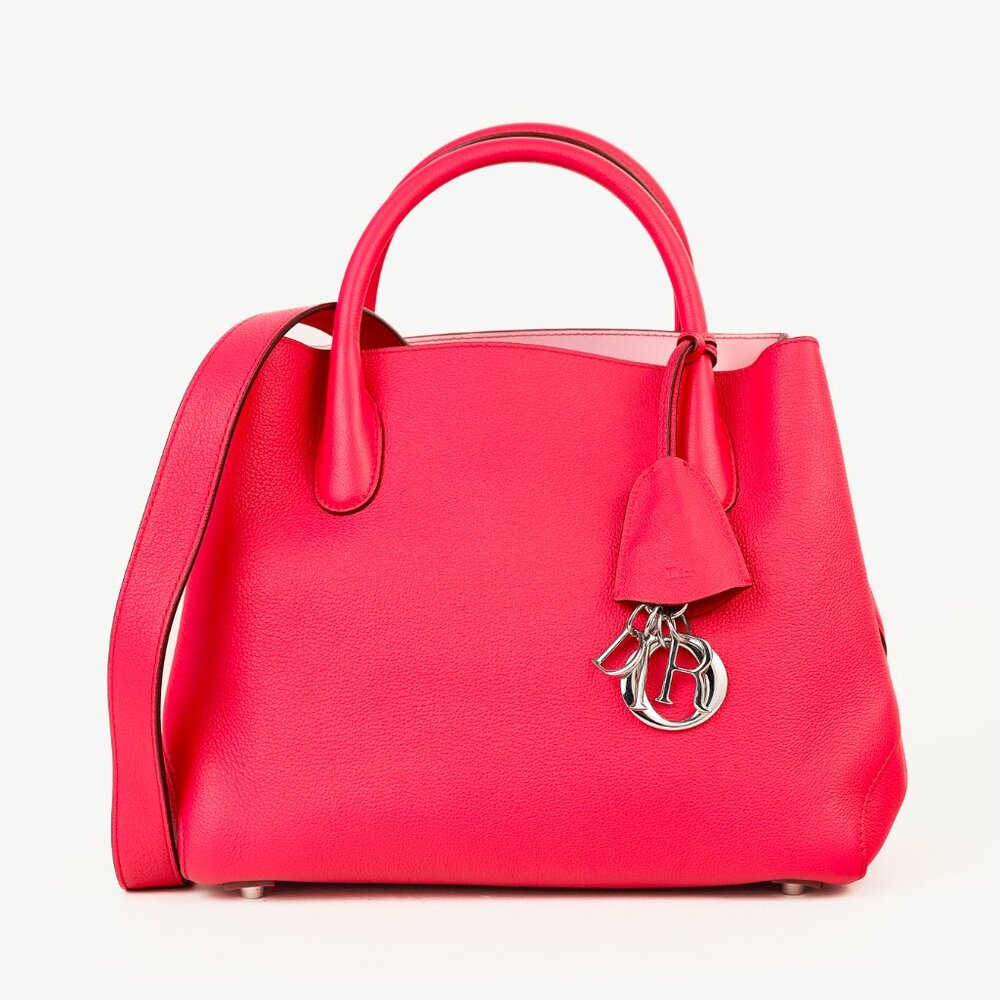 Christian Dior Open Bar Small Pink Supple Grained Calfskin Leather Tote
